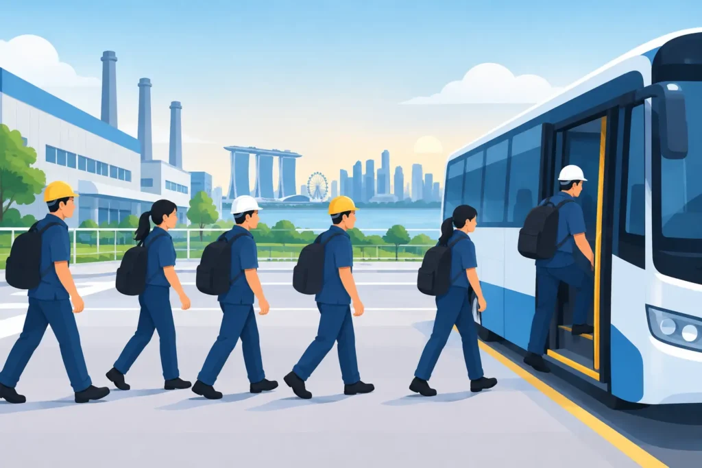 Factory Worker Transport Singapore for Every Shift
