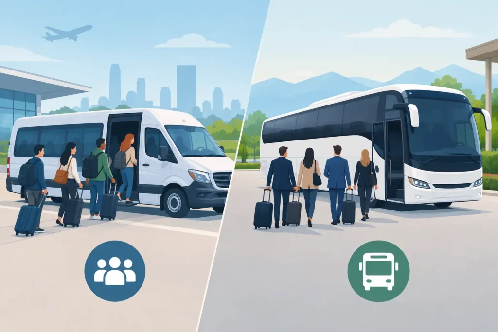 Shared Shuttle Versus Private Charter Choices