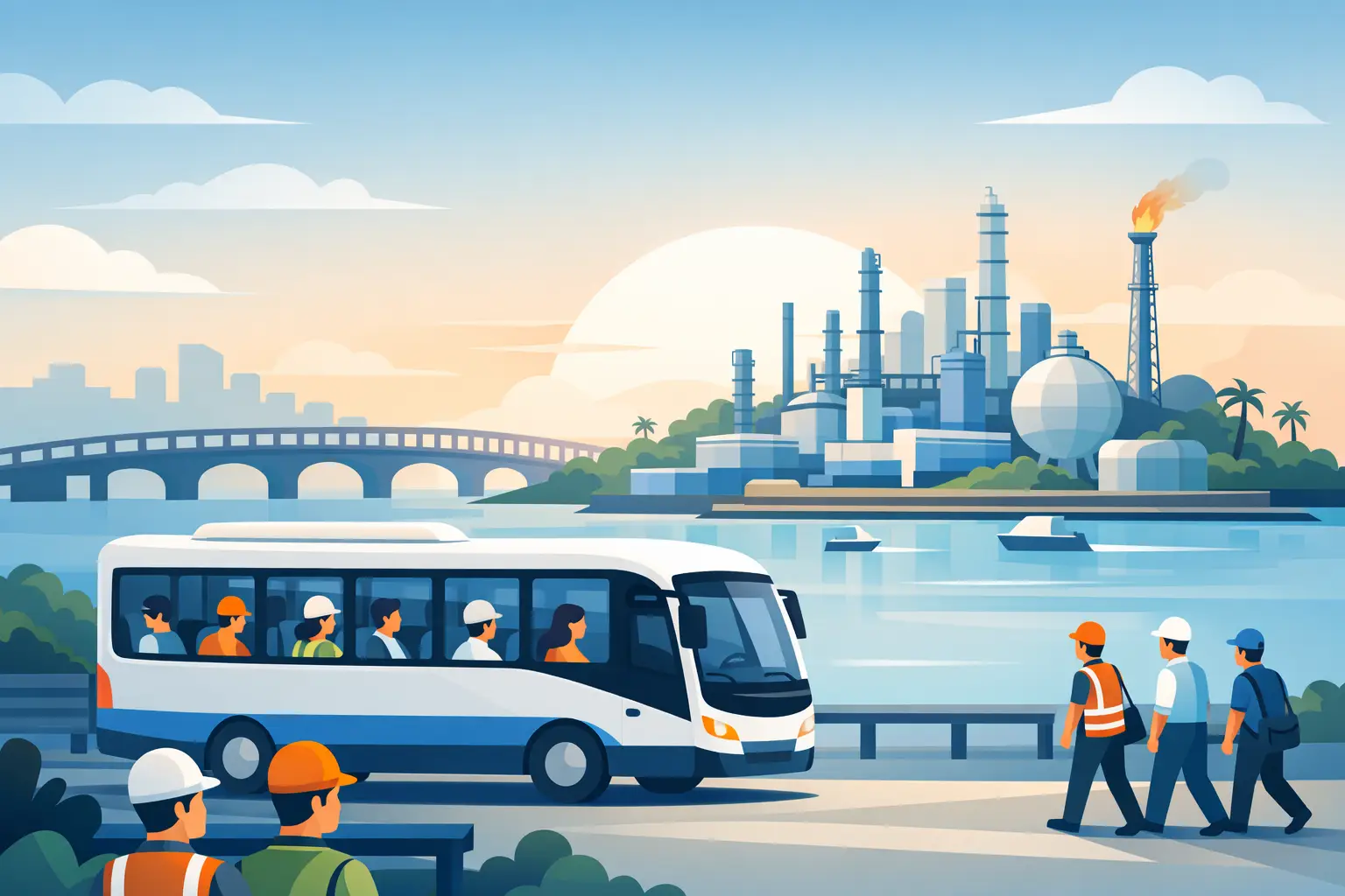 Staff Transport Jurong Island for Every Shift