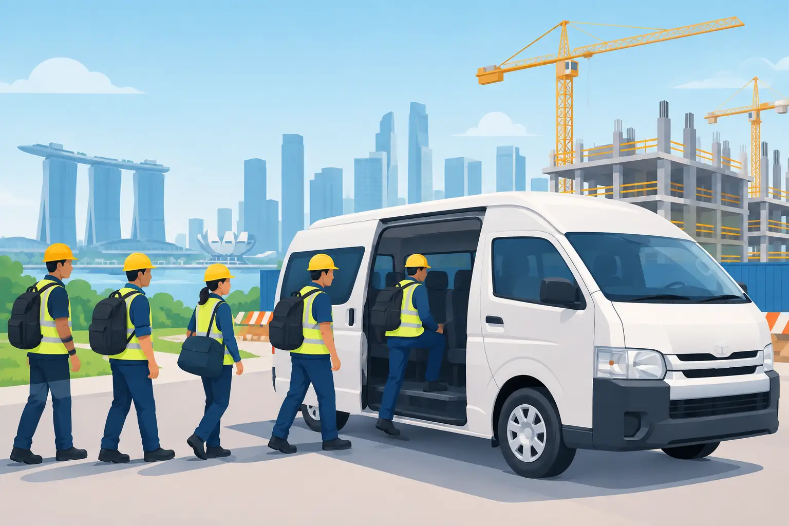 13 Seater Staff Transport Singapore for Worksites 13 Seater Staff Transport Singapore for Worksites