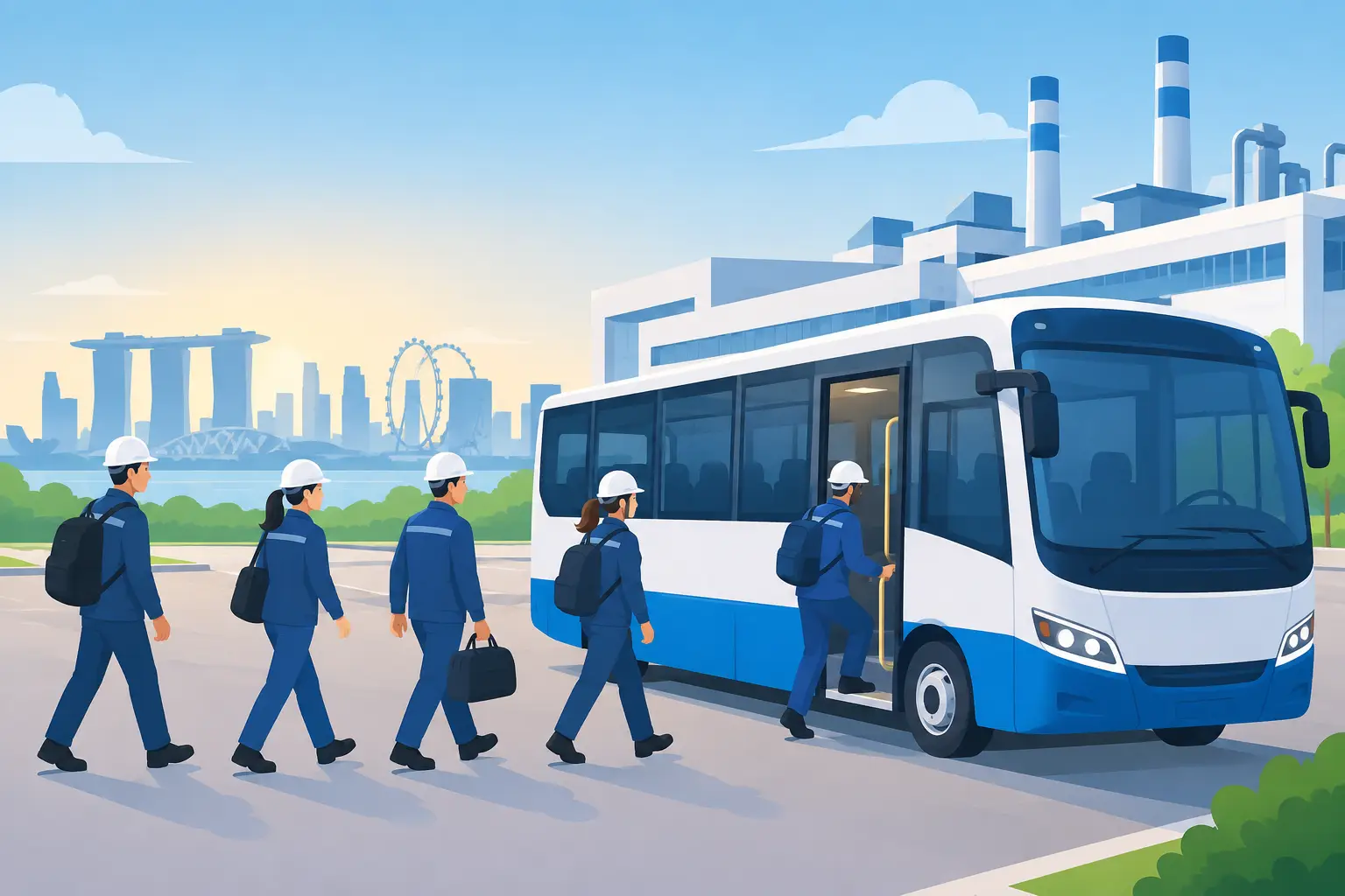 Factory Transport Service Singapore for Shift Teams